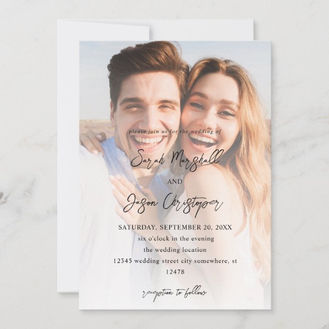 Invitation Photo moderne 7 Mariage vertical V2 (Devant)