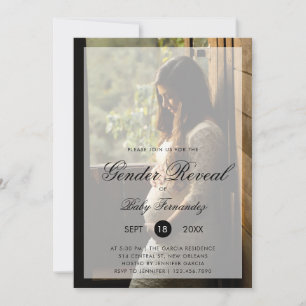 Invitation Photo moderne avec script chic Fête de révélation