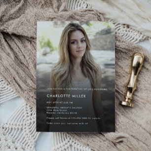 Invitation Photo Moderne Célébration De La Vie