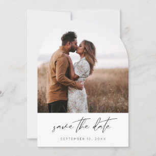 Invitation Photo moderne chic Vertical Enregistrer la date Ar