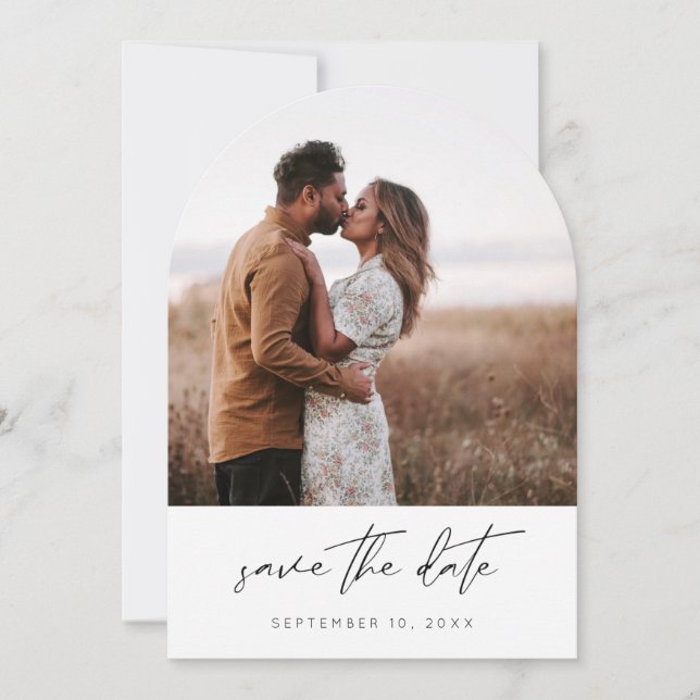 Invitation Photo moderne chic Vertical Enregistrer la date Ar (Devant)