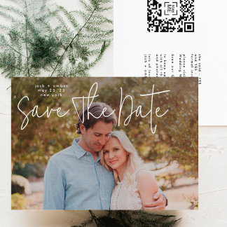 Invitation Photo moderne Code QR personnalisé Enregistrer la