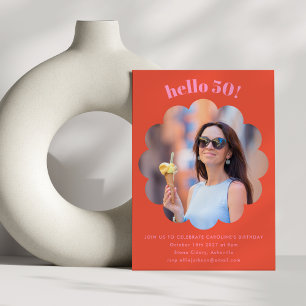 Invitation Photo moderne de la fête du 50e anniversaire de la