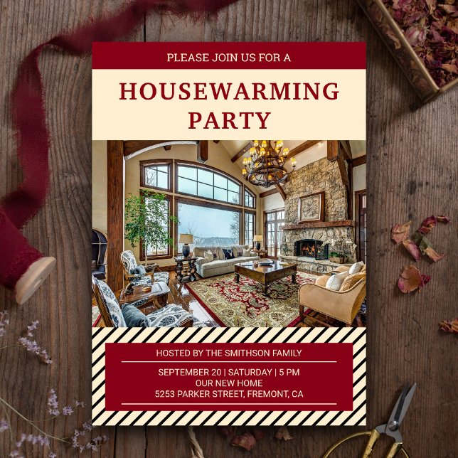 Invitation Photo moderne de la Fête du Chauffage de Ménage Ro (Créateur téléchargé)