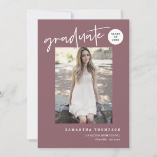 Invitation Photo moderne Dusty Purple School Grad Party