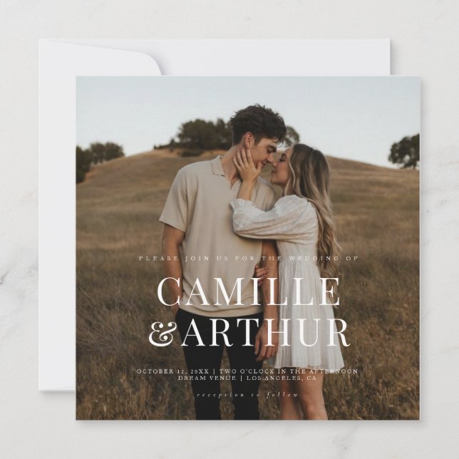 Invitation Photo moderne Elegant Mariage élégant (Devant)