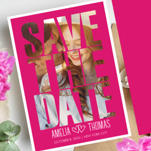Invitation Photo moderne élégante Enregistrer la date Mariage