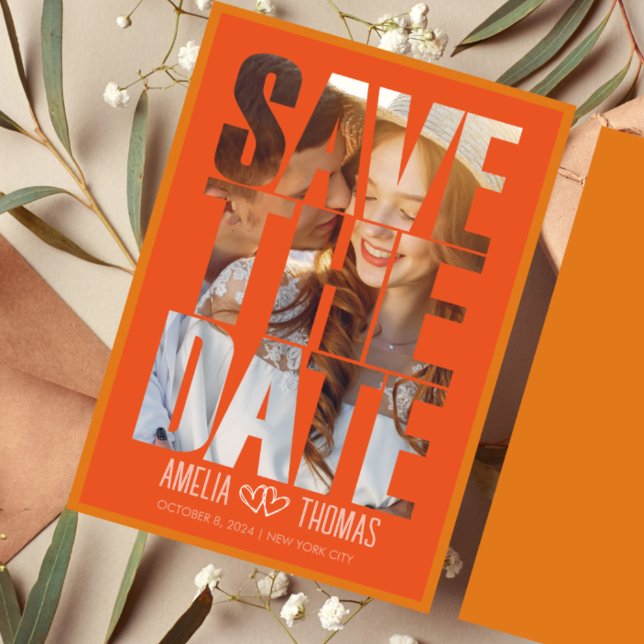 Invitation Photo moderne élégante Enregistrer la date Mariage (Créateur téléchargé)