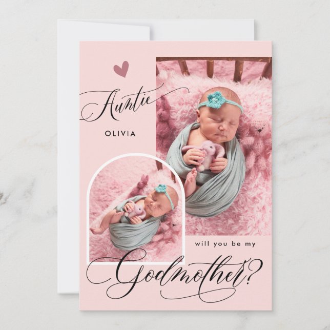 Invitation Photo moderne Godmère Proposition (Devant)