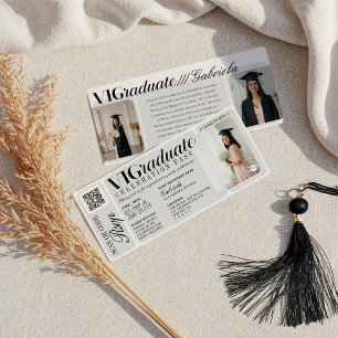 Invitation Photo moderne Graduation Party Événement Billet QR