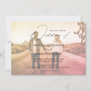 Invitation Photo moderne Horizontal 4 Effet Mariage