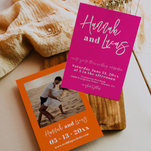 Invitation Photo moderne Hot Pink Bold