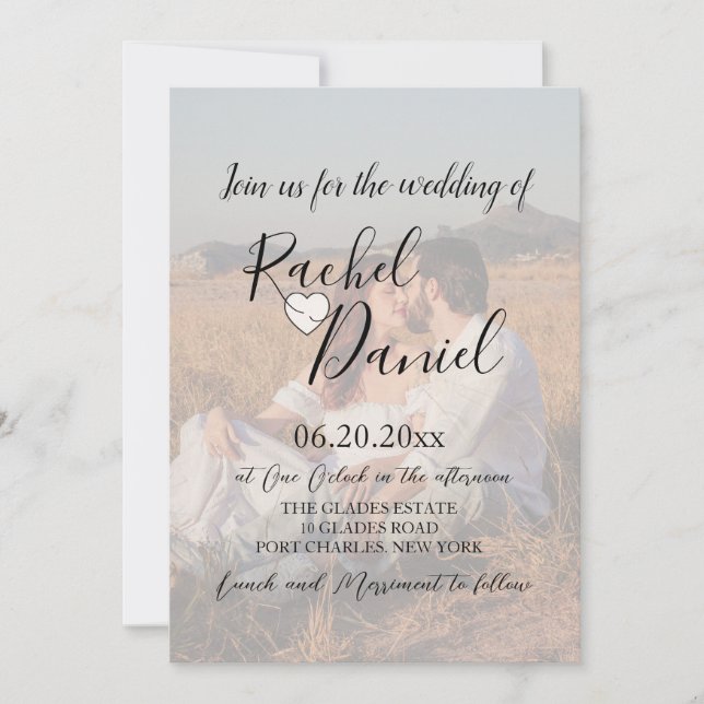 Invitation Photo moderne Mariage de code QR (Devant)