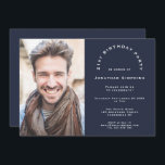 Invitation Photo moderne Marine Homme 21e fête d'anniversaire<br><div class="desc">Photo moderne Navy Hommes 21e anniversaire fête. Personnalisez facilement votre photo et vos mots avec ce design entièrement personnalisable. Vous pouvez également modifier le texte et les couleurs arrière - plans si vous le souhaitez via modifier plus avant.</div>