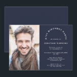 Invitation Photo moderne Marine Homme 21e fête d'anniversaire<br><div class="desc">Photo moderne Navy Hommes 21e anniversaire fête. Personnalisez facilement votre photo et vos mots avec ce design entièrement personnalisable. Vous pouvez également modifier le texte et les couleurs arrière - plans si vous le souhaitez via modifier plus avant.</div>