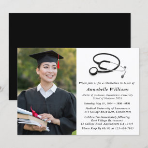 Invitation Photo moderne MD Docteur de la fête de graduation