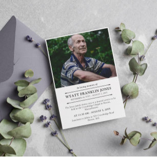 Invitation Photo Moderne Minimale En Mémoire Amoureuse