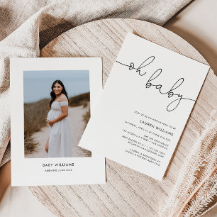 Invitation Photo moderne Oh Baby Baby shower