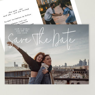 Invitation Photo Moderne Personnalisé MARIAGE Enregistrer La