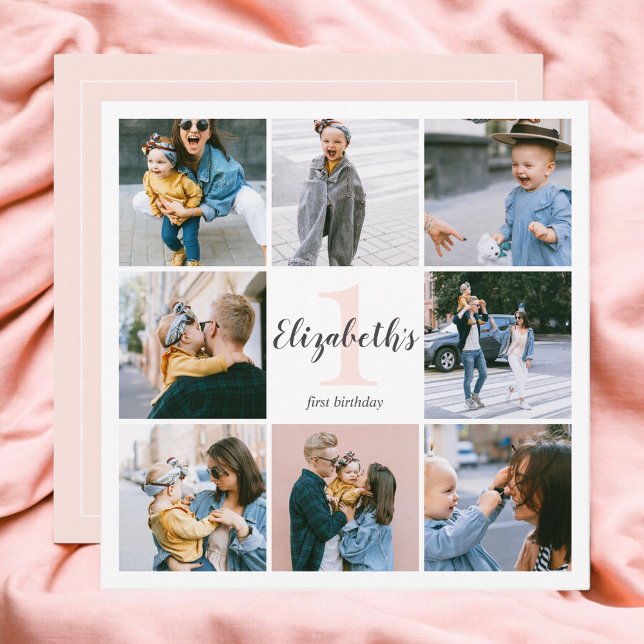 Invitation photo moderne premier anniversaire (Créateur téléchargé)