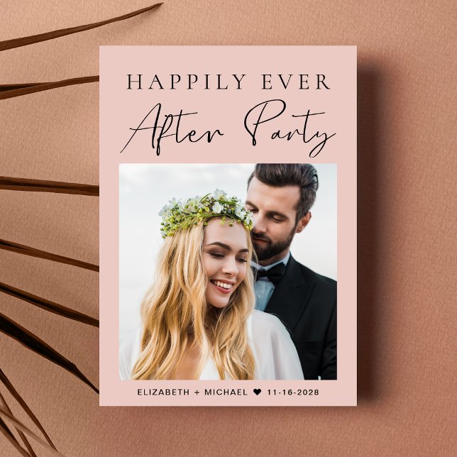 Invitation Photo moderne QR Code Blush Mariage Réception (Your love story deserves a grand celebration!)