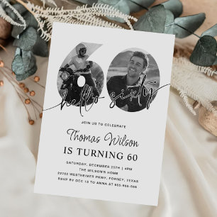 Invitation Photo moderne simple 60e anniversaire