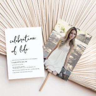 Invitation Photo Moderne Simple Célébration De La Vie Mémoria