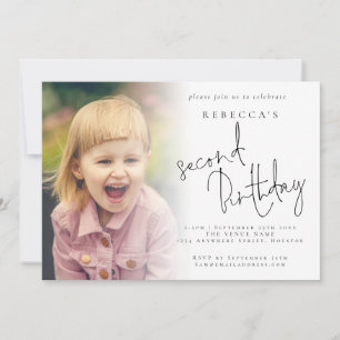 Invitation Photo moderne superposition 2e fête d'anniversaire