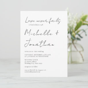Invitation Photo moderne tendance Bible chrétienne Verse Mari