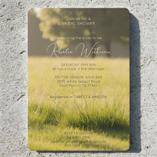 Invitation photo moderne verte meadow nuptiale douche