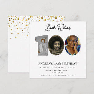 Invitation photo Montage fête d'anniversaire 100 ans