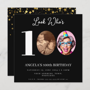 Invitation photo Montage fête d'anniversaire 100 ans