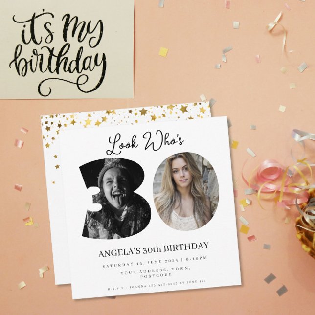 Invitation photo Montage fête d'anniversaire 30 ans (Créateur téléchargé)