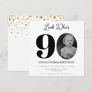 Invitation photo Montage fête d'anniversaire 90 ans