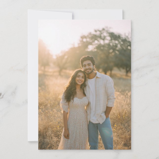 Invitation Photo Naturel Beige Paisible (Devant)