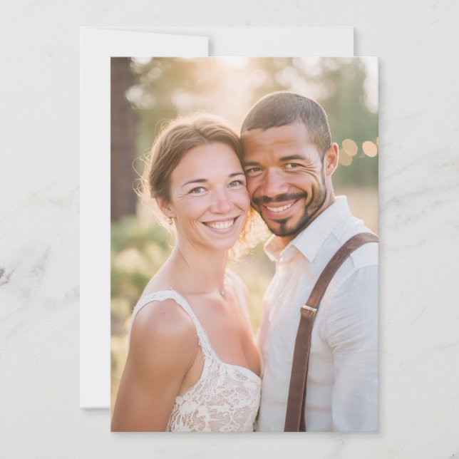 Invitation Photo Naturel Doré Joyeux (Devant)