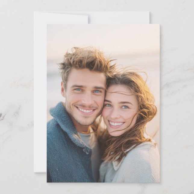 Invitation Photo Naturelle Bleue Joyeuse (Devant)