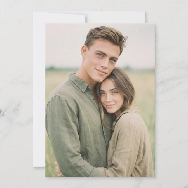 Invitation Photo Naturelle Verte Sérène (Devant)