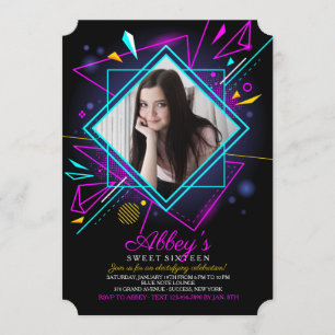 Invitation photo Neon Lights