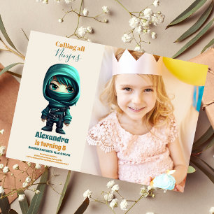 Invitation Photo Ninja Birthday Karate Party