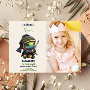 Invitation Photo Ninja Karate Arts martiaux fête d'anniversai