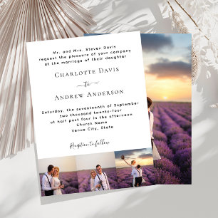 Invitation Photo noir blanc mariage formel