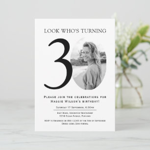 Invitation Photo noir et blanc 30e anniversaire