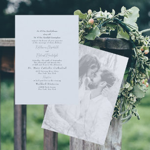 Invitation Photo officielle Dusty Blue Les deux parents Maria