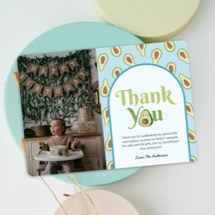 Invitation Photo Onederful Avocado 1st Birthday ThankYou Card