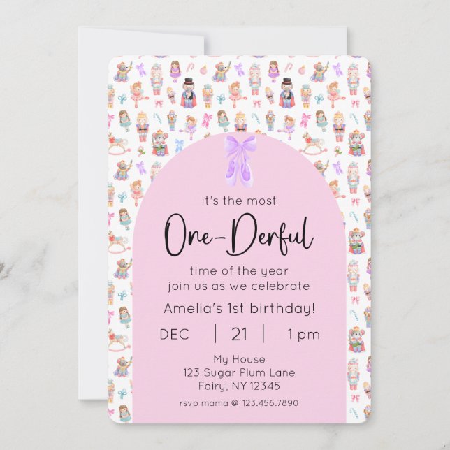 Invitation Photo OneDerful Nutcracker 1er anniversaire (Devant)