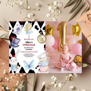 Invitation Photo Onederland Alice au pays des merveilles 1er 