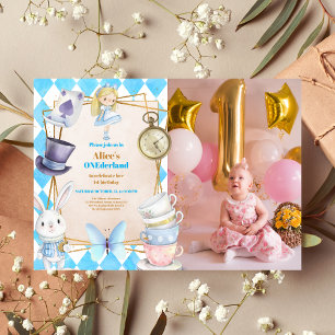 Invitation Photo Onederland Alice au pays des merveilles 1er 