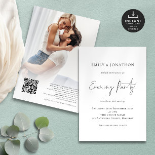 Invitation Photo Overlay Script QR Soirée Mariage