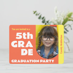 Invitation Photo Parti d'obtention du diplôme de l'école prim